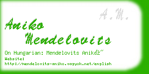 aniko mendelovits business card